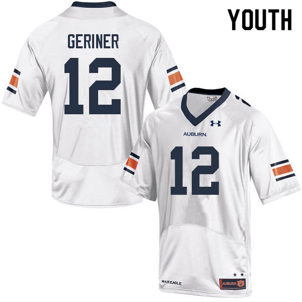 Youth Auburn Tigers #12 Holden Geriner White 2022 College Stitched Football Jersey